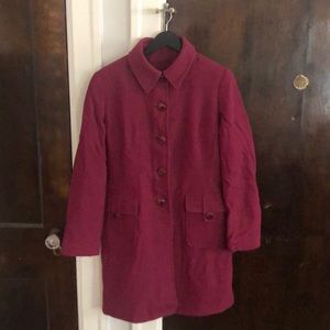 Raspberry Thigh Length Coat